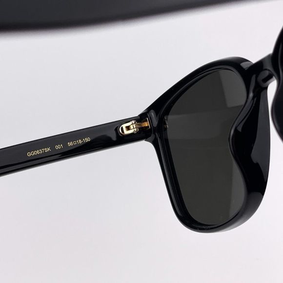 Gucci GG0637SK 001 Sunglasses Black Grey Anti-Reflective Unisex main image 4